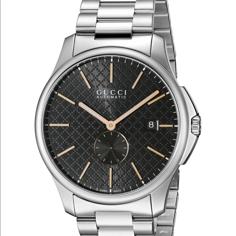 Gucci Timeless Black Dial Stainless Steel Watch